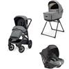 L'INGLESINA BABY SPA(P.INFANZI Trio Aptica XT Con Seggiolino Auto Darwin Recline e Telaio Total Black Colore Canyon Grey