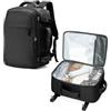 livbote Zaino Sottovuoto Ryanair 40x20x25 Bagaglio a Mano con Pompa Sottovuoto, Zaino da Viaggio Aereo Impermeabile per Uomo Donna Borsa da Cabina Zaini Casual Valigia per Ufficio, Scuola e Lavoro - Nero