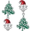 Qings Orecchini Asimmetrici con Albero di Natale Verde per Bambine - Argento 925 Carino Pendenti Babbo Natale Regali per Donne e Figlie