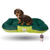 Ligo SCOTT - Materasso per Cani Idrorepellente e AntiGraffio, Realizzato in Italia. Cuscino per Cane antimacchia. Cuccia morbida per cani. Uso Interno ed Esterno. (M: 100x70 cm, VERDE BOSCO/VERDE)