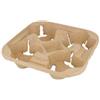 Contenitore asporto 4 tazze in cartone marrone cm 22x22 (75 pezzi) - Carta - Naturale