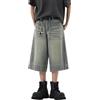 LUZOUCHE Jorts Baggy Uomo Hip Hop Denim Shorts Vintage Denim Jeans Danza Stradale Pantaloni Cargo Capri Jeans Estivi Bermuda Gioventù Y2K Streetwear Jeans Jeans Jeans, A blu., L