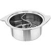 perfk Shabu Divisore Pentola Calda Cinese Pentola a Doppia Faccia Piano Cottura a Induzione Pentola a Gas Portatile Pentole Pentola per Cucina Domestica per, 16 cm senza coperchio