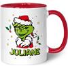 GRAVURZEILE Tazza personalizzata con motivo natalizio - Grinch - Regali per donne e uomini - Per uso alimentare - Adatto per il microonde - Regalo per gnomi e Natale - Rosso (GZ-14440.2)