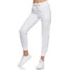 Smith & Solo Pantaloni da jogging da donna, in cotone, slim fit, per il tempo libero, lunghi, per il fitness, a vita alta, per jogging, per la corsa, moderni, bianco, XXL