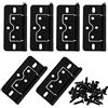 LC LICTOP Cerniere per porta senza mortasa da 7,6 cm, colore nero, 6 pezzi