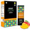 Zest Delites Snack Dolci in Pelle di Frutta, Merendine Senza Glutine, 10 Pack, Mango, Barrette Energetiche Ciclismo, Frutta Secca Mix, Snack Monoporzione, 10x25g