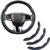 GIANT PANDA Coprivolante universale, 3 pezzi, per 99% di tutte le auto, coprivolante di grandi dimensioni (diamante quilt blu)