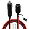 HuaLiSiJi, cavo di prolunga per accendisigari da auto, 12 V-24 V, con indicatori LED per gonfiatori di pneumatici, aspirapolvere e altre apparecchiature portatili, resistente (3 m)