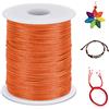 LEREATI 1.5mm Filo Nylon per Braccialetti, 100m Cordoncino per Braccialetti Coda di Topo Cordoncino Natalizio, Macrame Corda per Collane Perline Gioielli Fai da Te (Arancione)