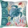 IL MAGGIOLINO | Fodera 40x40 Gobelin con Stampa Oceano, Tessuto Doppio, Cerniera Nascosta, Made in Italy
