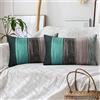 Hanrunsi Cuscini per Divano Moderni 30x50 Turchese Fodere per Cuscino Lino Decorativa Moderna Rettangolo in Legno a Righe Cuscino Retrò per Divano Letto Auto Soggiorno per la Casa Sedia Letto Set di 2