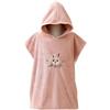 BeLikeFish Poncho da Bagno per Bambini 2-9 anni, Super Assorbente e Morbido per il Bagno e il Nuoto (Coniglietto Rosa, 70x70cm, 7-9 anni)