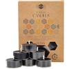 Danilovo Candele Decorative in Cera d'Api - Candele Naturali, Piccole Rotonde con Stoppini in Cotone - Durata: 4 Ore - Set di 12 Pezzi Cera D'api Naturale - Porta Candela in Plastica Riciclata - Danilovo