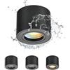 Gleonlux Faretto da Soffitto LED Nero IP44, Faretto LED Interno Dimmerabile 3CCT 5W 230V 3000K/ 4000K/ 6500K, Faretti da soffitto Impermeabile Moderna Alluminio Ø80x60mm per Modulo LED, Set di 4