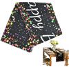 YILANJIN Compleanno Runner, Runner da Tavola a Pois Colorati, Runner da Tavola con Scritta Happy Birthday, Runner Tavola di Compleanno di Lino, Mode Tovaglia per Feste di Compleanno 30 x 180 CM (B)