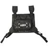 BigKing Marsupio da Petto, Borsa da uomo riflettente regolabile sul petto con foro per cellulare, borsa radio per sci, corsa, hiking, cycling (nero), taglia unica, Nero, ca. 22 x 14 cm