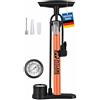 Pitlane Performance® Pompa ad aria con manometro - 42 cm Pompa a pedale con barometro fino a 11 bar Compatibile con valvole Schrader, Presta, Dunlop Pompa per bici con ago per palloni e adattatori