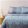 Bassetti Granfoulard Completo Letto Matrimoniale Lenzuola Raso di Puro Cotone Lenzuolo Sopra + Sotto con Angoli e Federe Isolabella C1