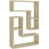 vidaXL Mensole a Muro 2 pz Rovere Sonoma 50x15x50 cm Legno Multistrato