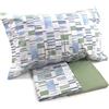 Fazzini Klee Flanella di cotone Completo lenzuola Singolo (3 verde)