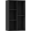 vidaXL Libreria/Credenza Scaffali Versatile Decorativa Mobiletto Arredo Casa Mensole Libri a Giorno Espositore Nero 50x25x80 cm in Truciolato