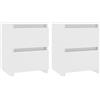 vidaXL 2X Comodini Moderni Eleganti Robusti con Cassetti Portaoggetti Armadietto Comò Cassettiera Versatile Bianco 30x30x40 cm in Multistrato
