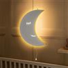 Marco Paul Interiors Marco Paul Moon - Lampada da notte in legno bianco da parete, per cameretta dei bambini, decorazione per camera da letto, comodino, luna crescente