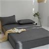 YUDEYU Trapuntato Lenzuolo TuttocotoneCotone Lavato Singola Doppia Coprimaterasso coprimaterasso (Colore : Grigio Scuro, Taglia : 48x74 cm/Federa x 2)