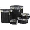 DKD Home Decor Set di cestini DKD Home Decor cotone vimini (51 x 37 x 56 cm) (5 pz)