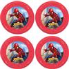 Procos - Piatto di plastica Spiderman, 4 pezzi, riutilizzabile, stoviglie per feste di compleanno o feste a tema, supereroe