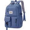 FIORETTO zaino scuola teenager ragazza donna zainetto scuola zaino scuola 14 scomparto per laptop, idrorepellente e leggero Blu scuro
