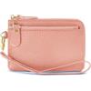 PORRASSO Pelle Portamonete Mini Portafoglio Donna Portatile Coin Bag PU Porta Carte di Credito con Cinturino da Polso Rosa