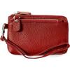 PORRASSO Pelle Portamonete Mini Portafoglio Donna Portatile Coin Bag PU Porta Carte di Credito con Cinturino da Polso Rosso Vino