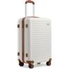 KONO Trolley Medio 67cm Valigia Rigida Media Leggero con TSA Lucchetto e 4 Ruote Girevoli,Bianco
