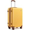 KONO Trolley Medio 67cm Valigia Rigida Media Leggero con TSA Lucchetto e 4 Ruote Girevoli,Giallo