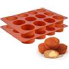 Melearch Teglia per muffin, 2 Pezzi stampo in silicone per dolci con 12 Stampi Muffin, pirottini in silicone, stampi per muffin antiaderente, stampo mini plumcake - lavabile in lavastoviglie