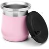 BALIBETOV Yerba Mate Zucca - Tazza Yerba Mate in acciaio inox con isolamento a doppia parete, base antiscivolo, coperchio in silicone a prova di fuoriuscite - Mate Argentino - Mate Tazze (Rosa)