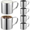 GBKDQQ 6 bricco per latte in acciaio inox, 90 ml, piccolo brocca per latte da 3 oz per espresso, bricco per schiuma di latte, brocca per schiumare il latte, brocca per latte per cappuccino