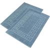 nice homeit - Set 2 Tappeti da Bagno in Spugna - 100% Cotone - Tappetini da Bagno per Doccia di Alta Qualità - Extra Morbidi, Assorbenti e Lavabili in Lavatrice - Made in Italy (Blu, 50 x 80 cm)