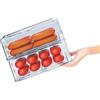 YekouMax Organizer Frigorifero, Organizzatore da Cucina Trasparente, Mantieni Il Cibo Fresco e Il Frigorifero in Ordine, Cassetto Portaoggetti Senza BPA, Frutta,Verdura,Carne,Snack(Medio,Set of 2)