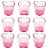TranRantic 9 Pezzi Bicchieri Amaro Rosa Vetro,1.5 oz/45ml Forma di Cuore Bicchieri da Bere per Whisky Grappa Rum e Tequila,Set Bicchieri Vetro Shot con Base Pesante per Feste,Matrimoni e Bar(Rosa)