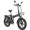 W Wallke A20 Electric Bike 20 Fat Tire Electric Bike 48V18AH batteria 50-90KM bici pieghevoli elettrici con un sistema a 7 velocità bici City Mountain Bike (ferroso)
