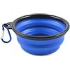PhoneNatic Ciotola pieghevole in silicone blu da viaggio per cani e gatti con moschettone, S, blu, 350 ml, 60014330