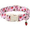 ARING PET Collare Estivo per Cani ARING PET, Collare per Cani con Fragola e Chiusura Rapida in Fibbia di Plastica, Comodo Collare di Cotone per Cani Ragazzi e Ragazze