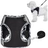 Simpeak Pettorina per Gatti, Pettorina per Cani e Cuccioli di Piccola Taglia, Guinzaglio Regolabile per Gattini, Gilet di Sicurezza Traspirante, Imbottito e Anti-fuga, per Gatti e Cuccioli - Nero, M