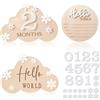 JNYUTEEN 1 Set Carte Milestone Mensili, Stile Nuvola Carte Milestone Carta Miliare in Legno, Nuvola Pietre Miliari Milestone Mensili per Accessori Fotografici Decorazione