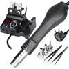 WEP 8858-V Kit stazione saldante aria calda con dimensioni compatte per portaugello integrato 3 ugelli 2 pinzette temperatura e portata d'aria regolabili programma PID conversione °C/°F (EU Plug)