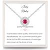 Qings Collana con Pietra Portafortuna Donna: Argento Sterling 925 Luglio Birthstone Rubino Collane Collana con Rotonda Pendente Collana, Regali di Gioielleria di Compleanno per Ragazze