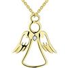 FJ Collana Angelo Custode Argento 925 con AAA Zirconia Cubica Gioielli Regalo per Donna
